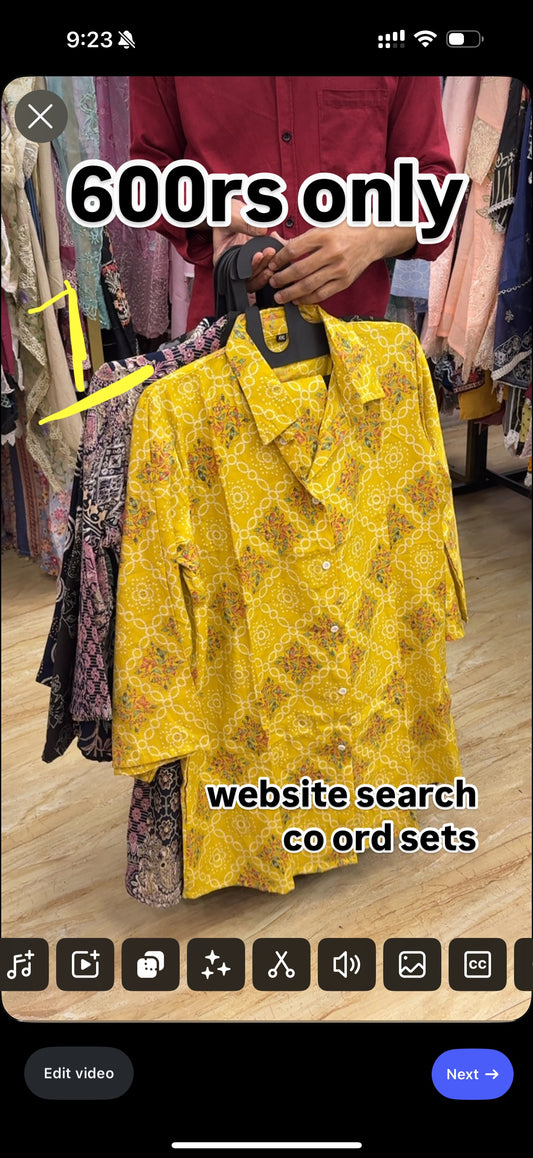 Rayon co ord sets courier included pls mention size L and xl in address section
