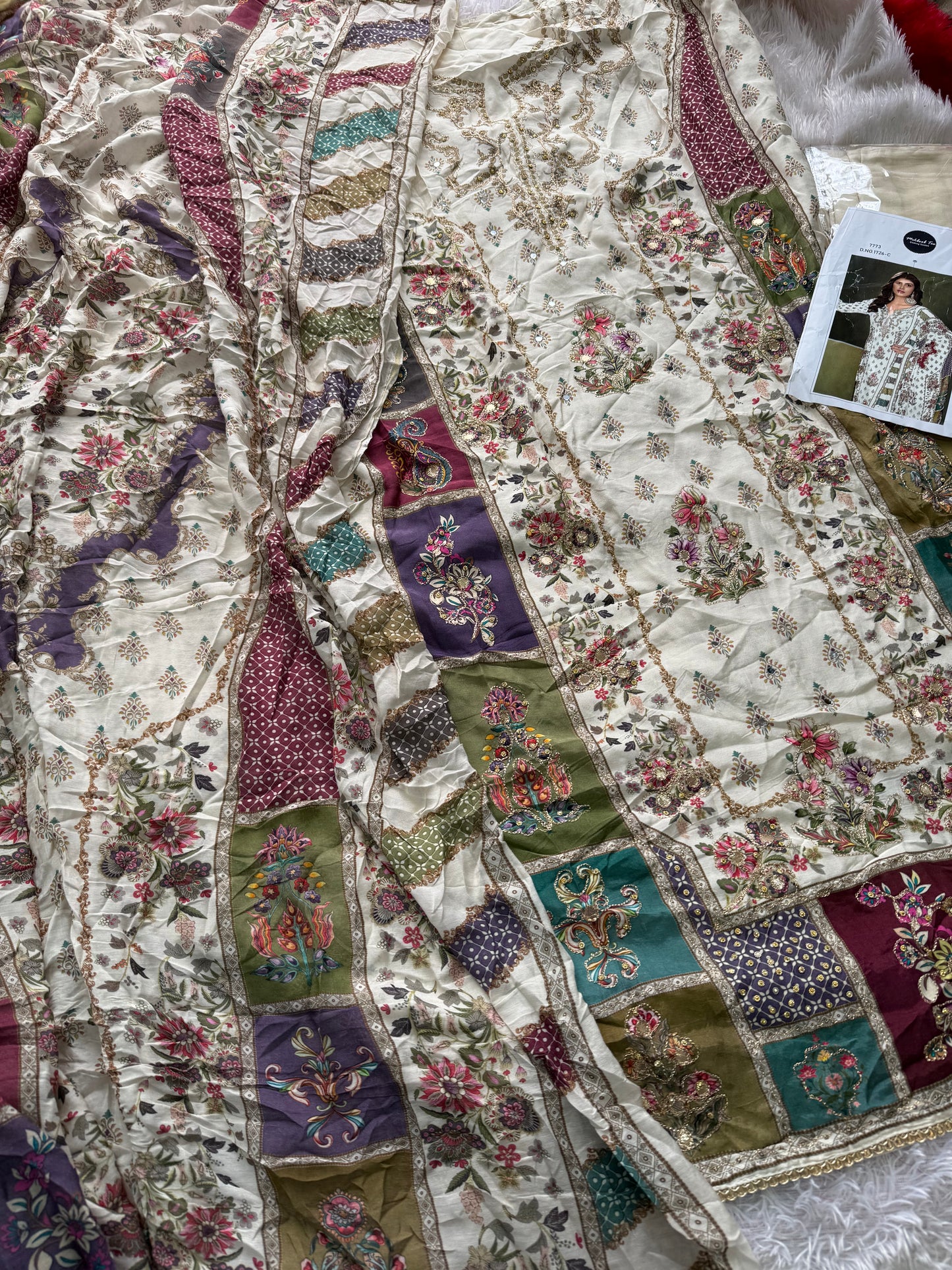 Pure muslin Unstitched suits offer pcs