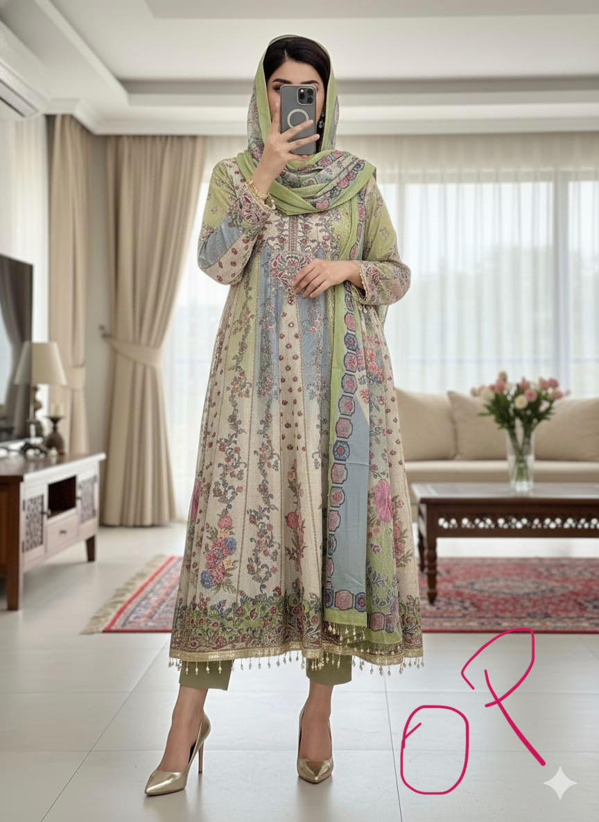 Pure crepe readymade and unstitched