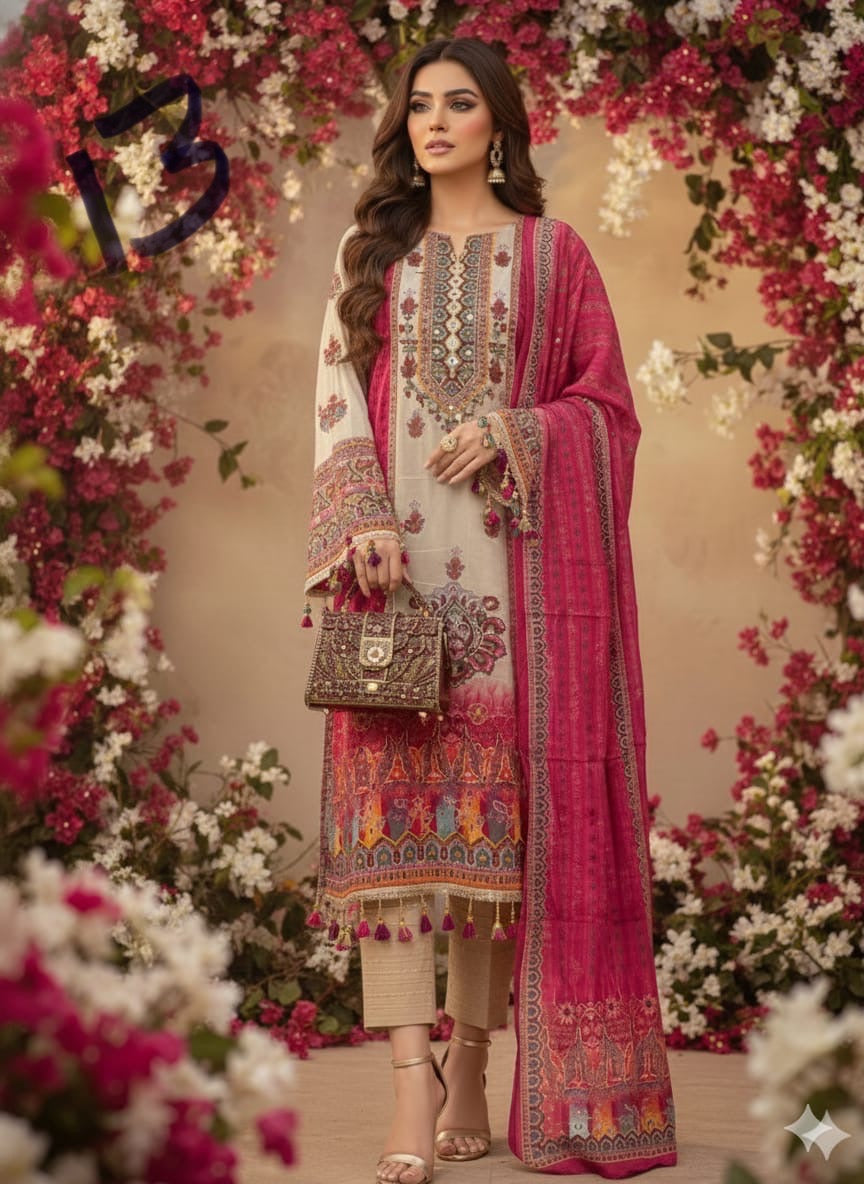 Pure crepe suits unstitched