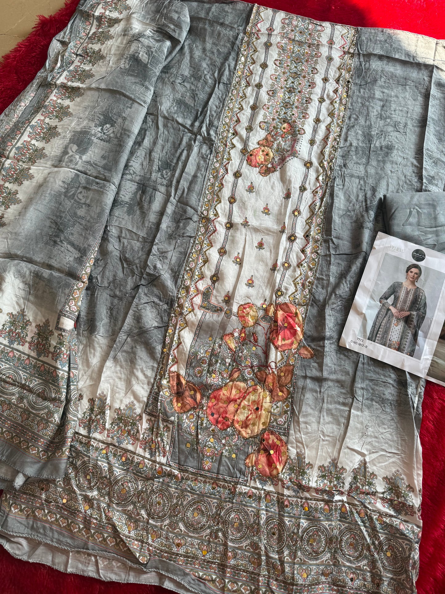 Pure muslin Unstitched suits offer pcs