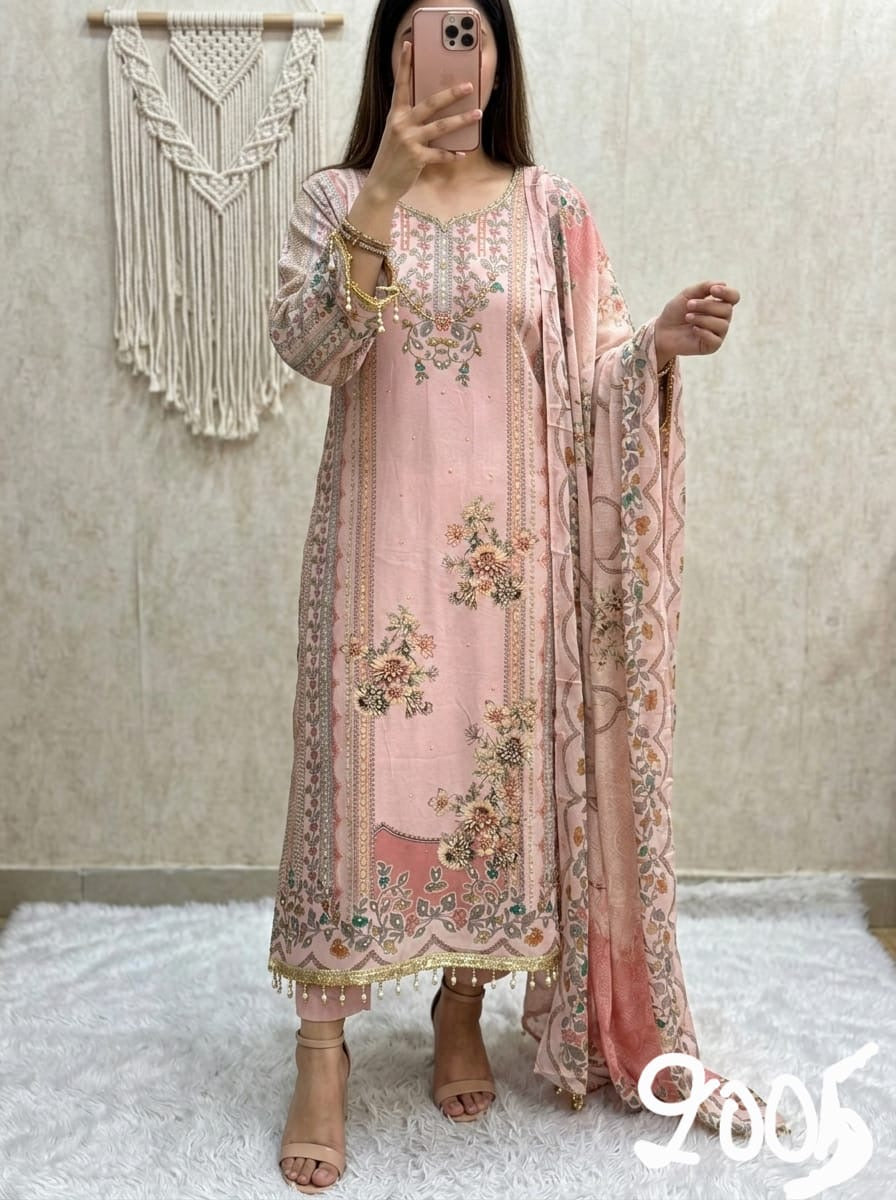 Pure crepe readymade and unstitched