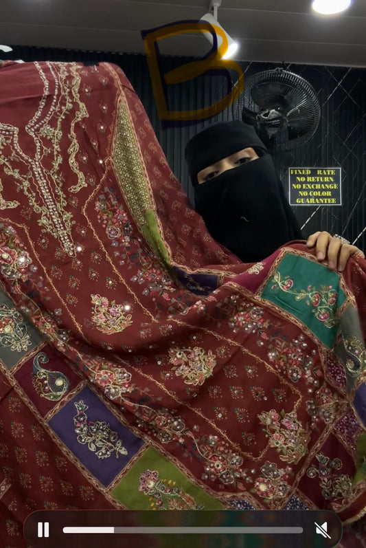 Pure muslin Unstitched suits offer pcs