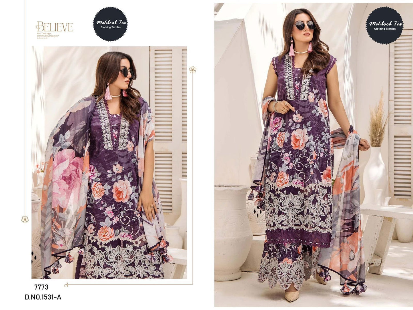 adans lawn code 1525 1531A unstitched suits
