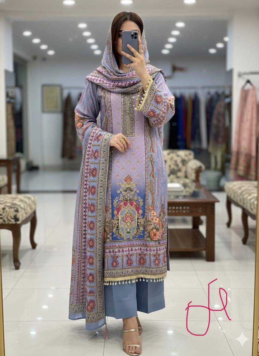 Pure crepe readymade and unstitched