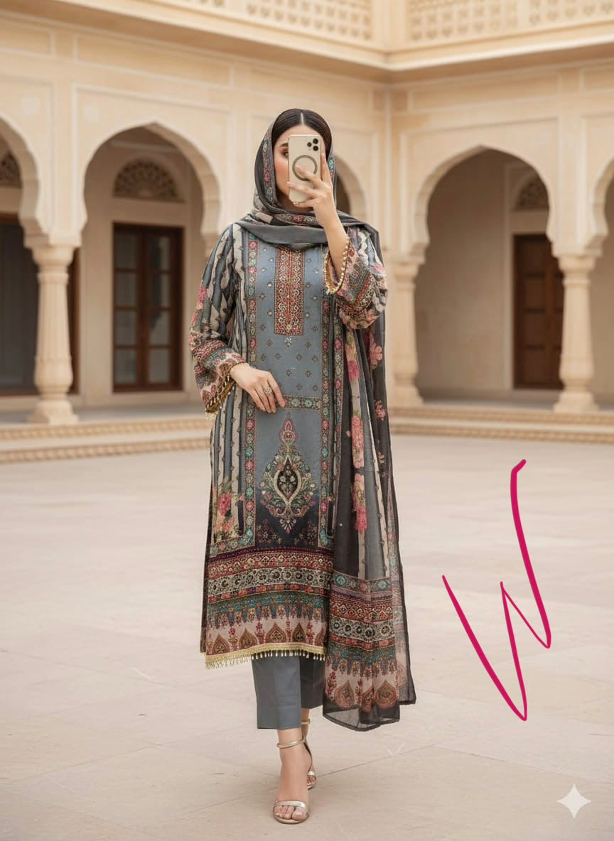 Pure crepe readymade and unstitched