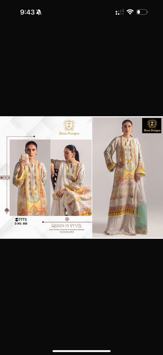 code 685 unstitched get cotton suit free