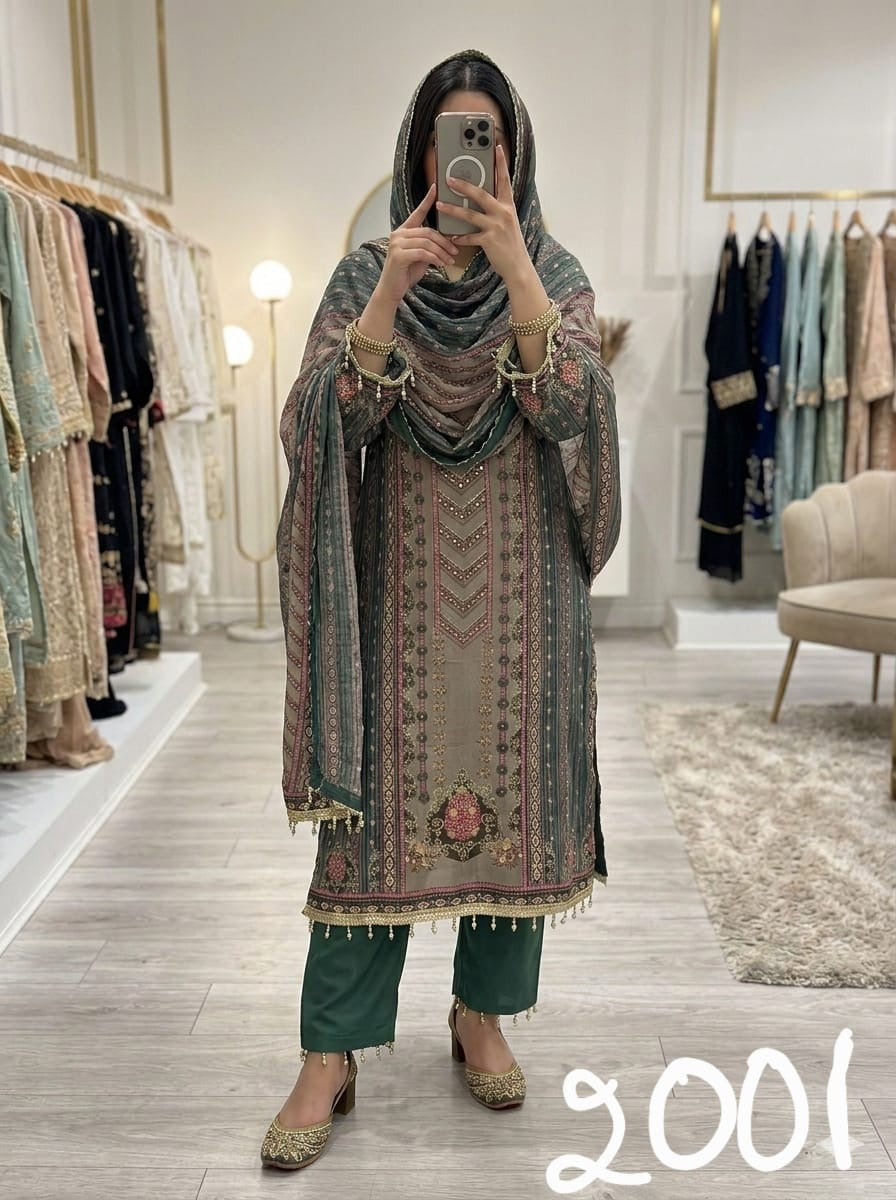 Pure crepe readymade and unstitched