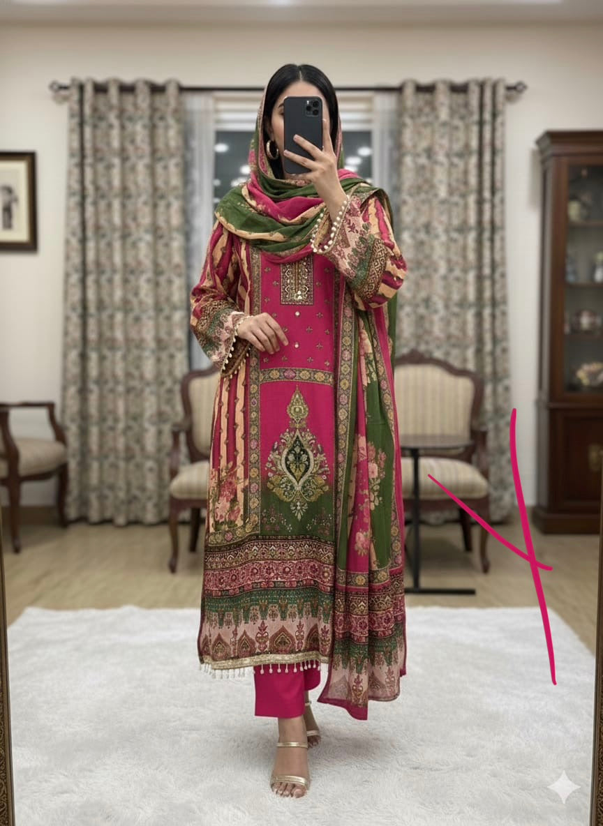 Pure crepe readymade and unstitched