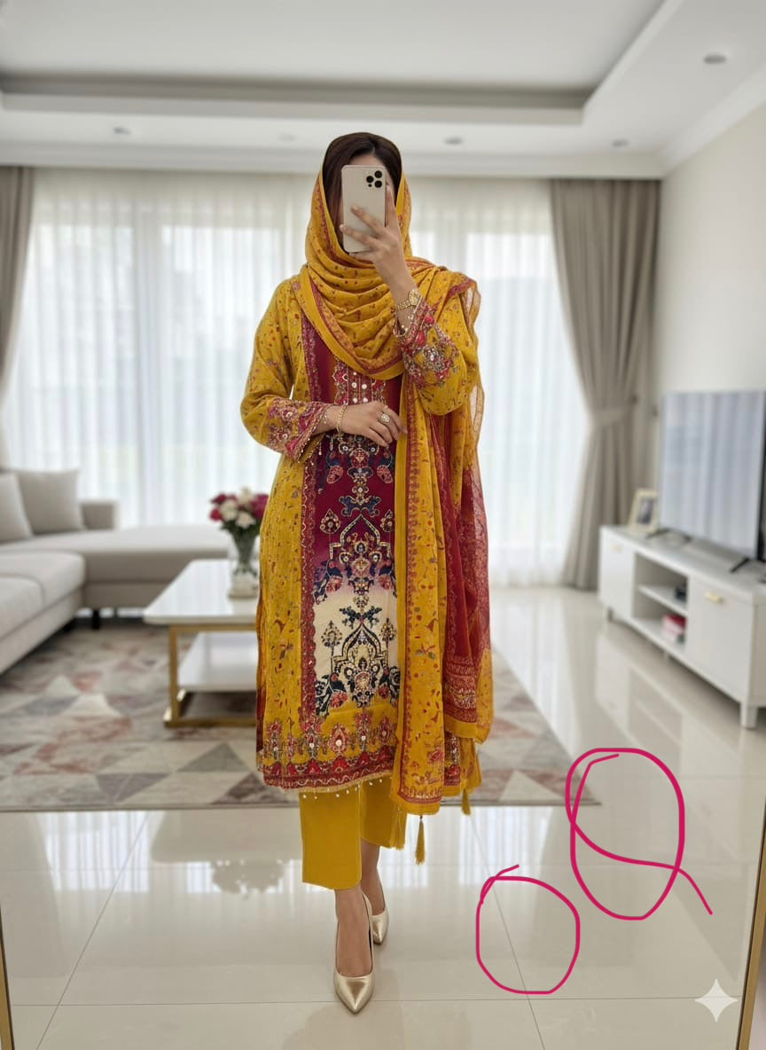 Pure crepe readymade and unstitched