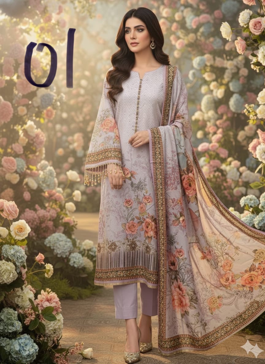 Pure crepe suits unstitched