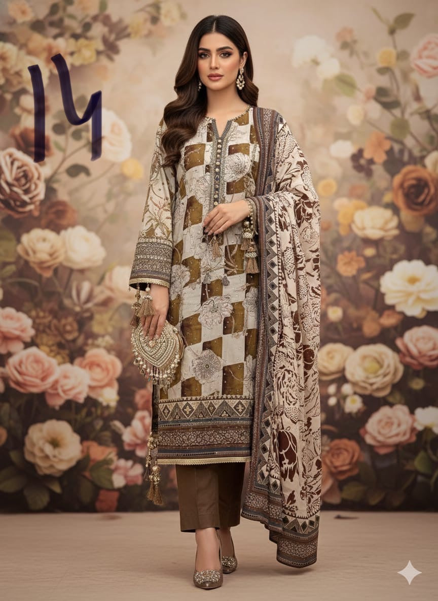 Pure crepe suits unstitched