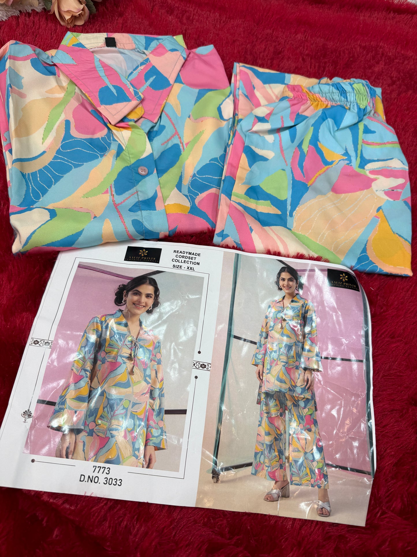 Co ord set Crepe muslin fabric zoom pics to see codes and select