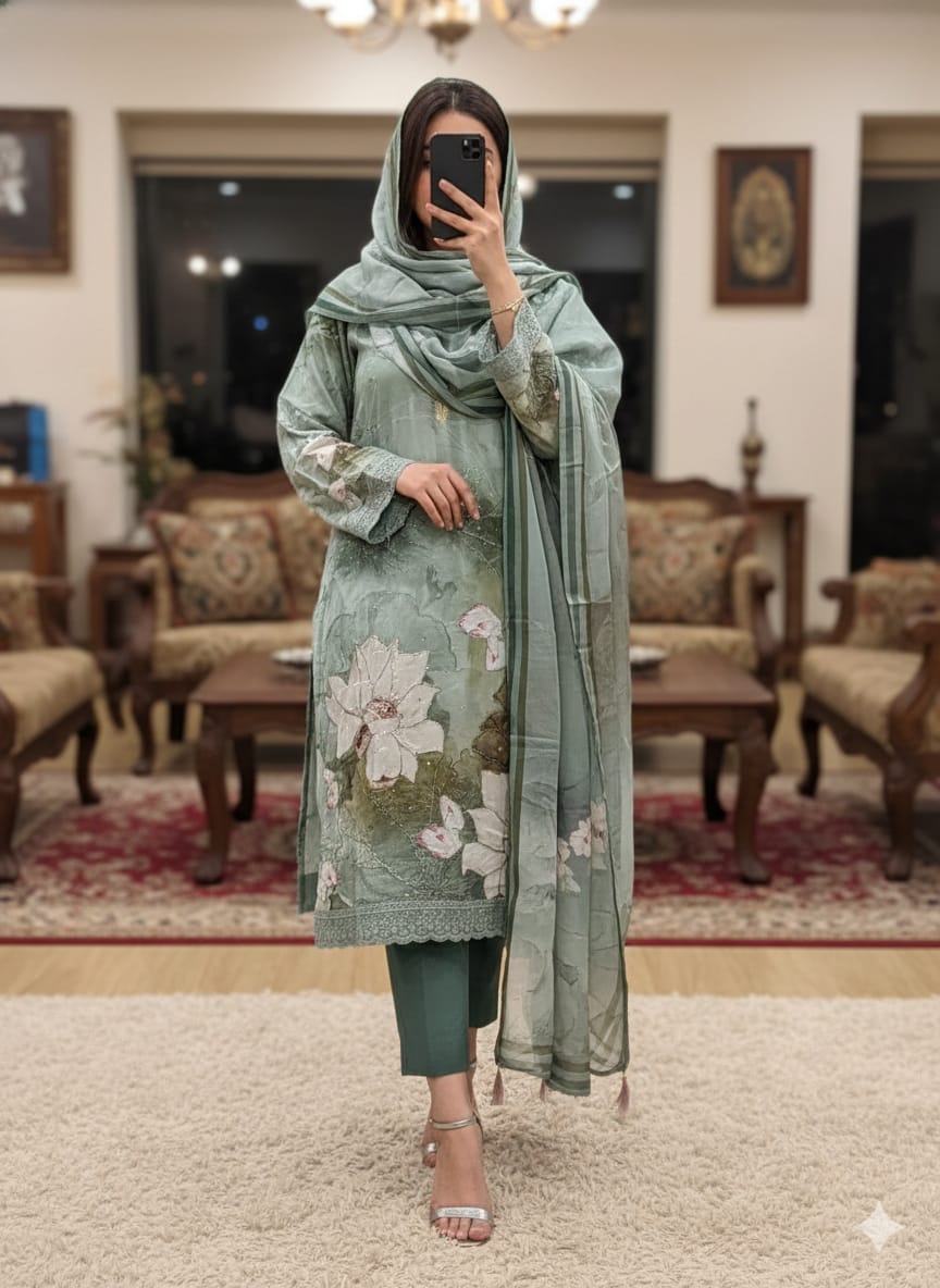 pure crepe marble readymade and unstitched