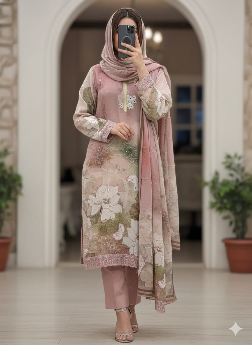 pure crepe marble readymade and unstitched